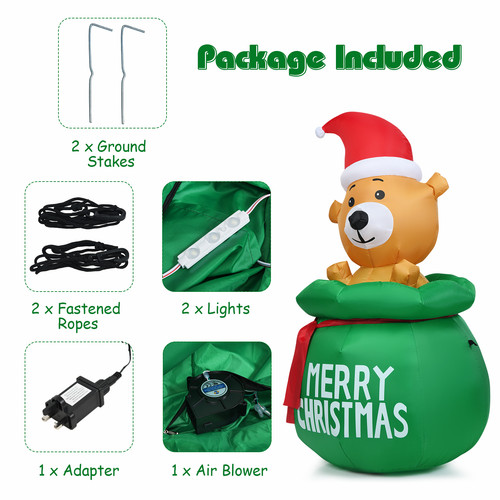 Inflatable christmas bear - christmas,
