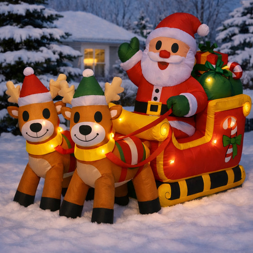7ft inflatable santa sleigh - 7ft,